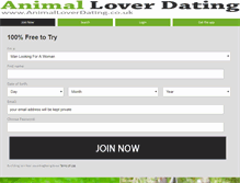 Tablet Screenshot of animalloverdating.co.uk